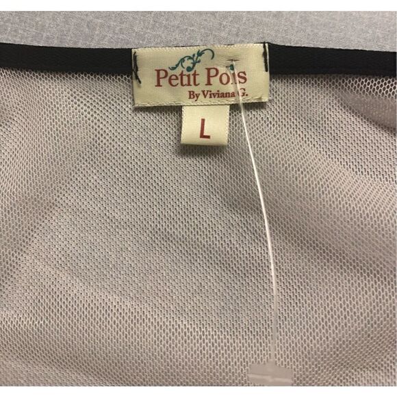 Petit Pois by Viviana G too sheer tunic w/ embroidery sz L NWT - Picture 4 of 6